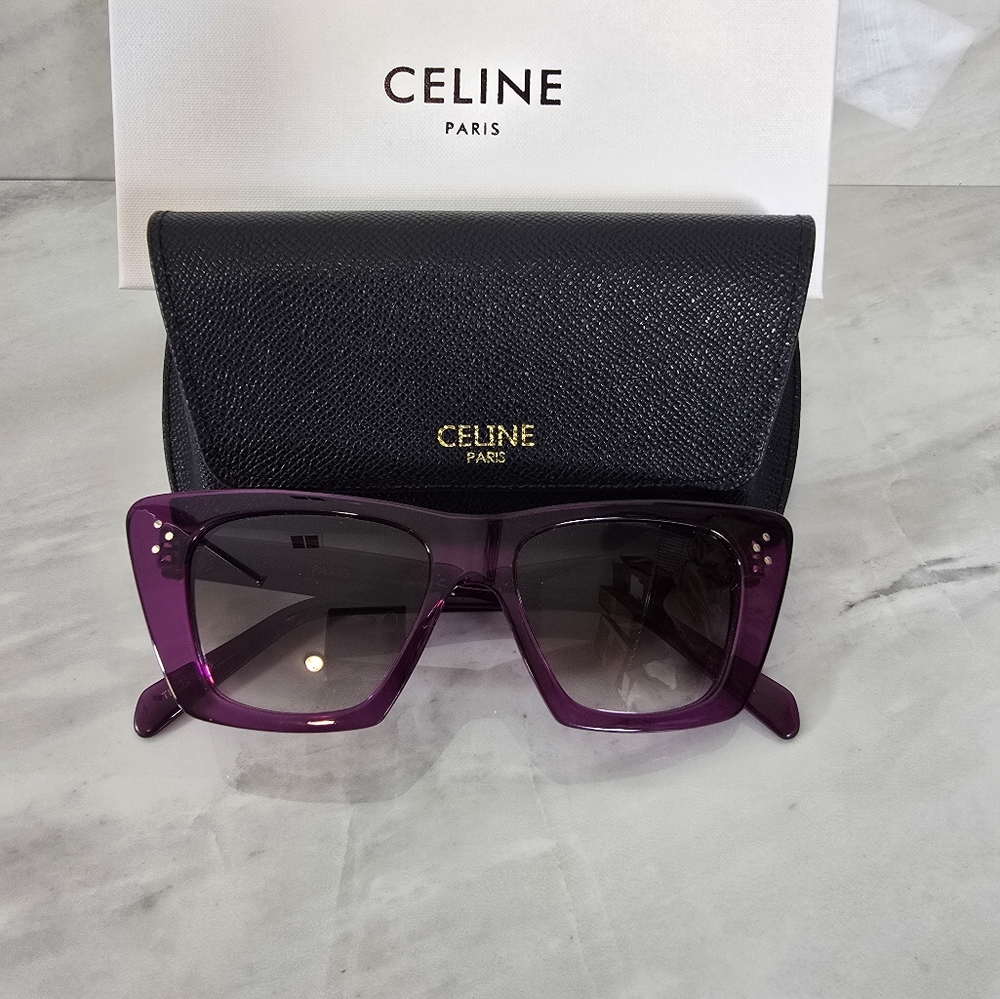 Celine Purple Cat-Eye Sunglasses - Picture 4 of 11